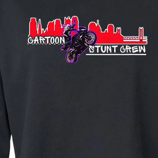 Cartoon Stunt Crew Cropped Pullover Crew