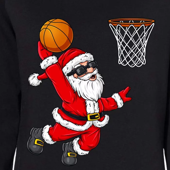 Christmas Santa Claus Dunking A Basketball Boys Xmas Cute Gift Womens California Wash Sweatshirt