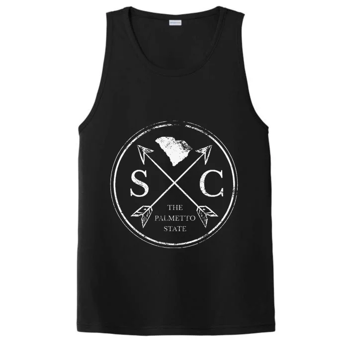 Cute South Carolina Sc The Palmetto State Performance Tank