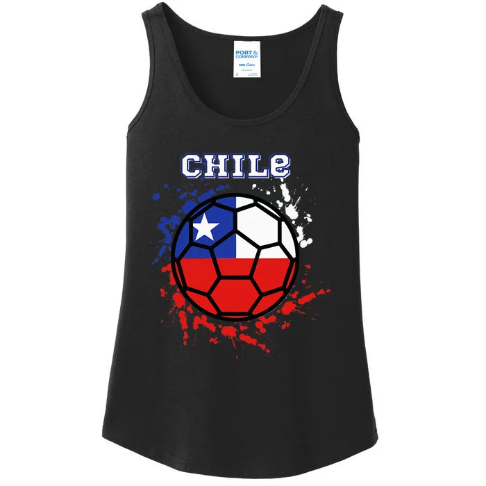 Chile Soccer Chilean Flag Futbol Fan Jersey Ladies Essential Tank