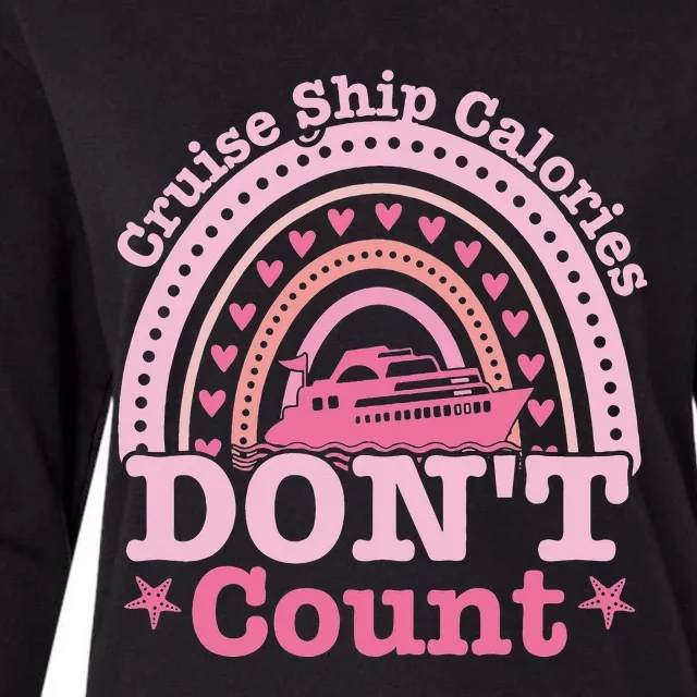 Cruise Ship Calories Don't Count Rainbow Cruising Lover Womens Cotton Relaxed Long Sleeve T-Shirt