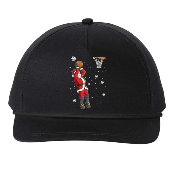 Christmas Santa Claus Dunking Basketball Pajama Xmas Lover Cool Gift Snapback Five-Panel Rope Hat