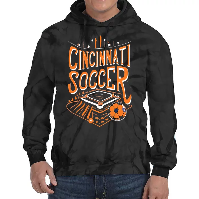 Cincinnati Soccer Cincy Futbol Cool Nati Skyline Tie Dye Hoodie