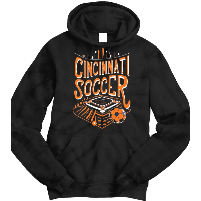 Cincinnati Soccer Cincy Futbol Cool Nati Skyline Tie Dye Hoodie