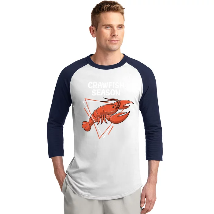 Crawfish Season Cajun Crawfish Boil Love Crayfish Seafood Gift Baseball Sleeve Shirt