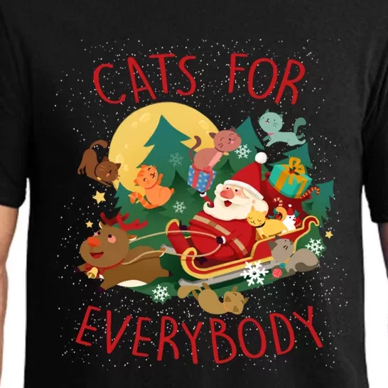 Cute Snow Cats For Everybody Christmas Cute Cat Lover Gift Pajama Set