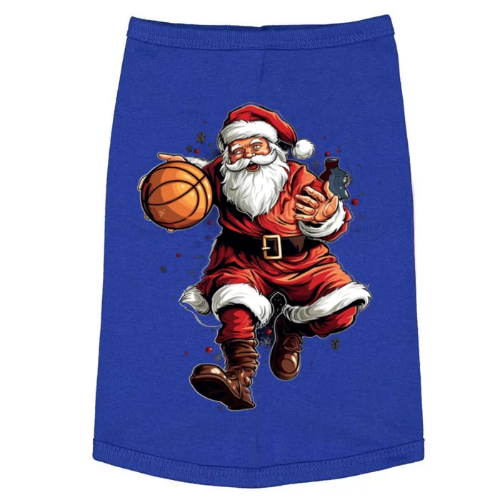 Christmas Santa Claus Playing Basketball Xmas Cool Gift Doggie Tank