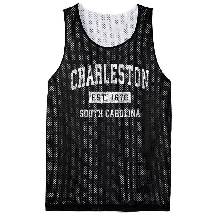 Charleston South Carolina Sc Vintage Established Mesh Reversible Basketball Jersey Tank