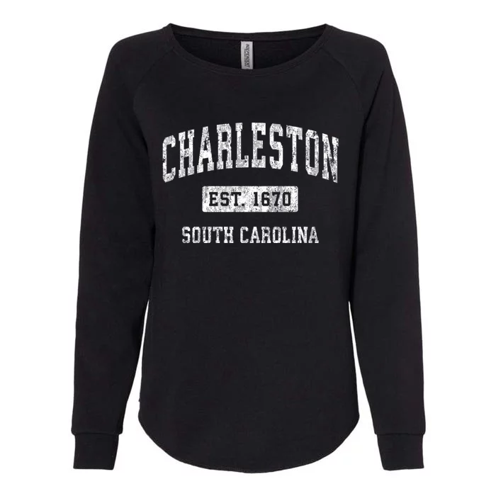 Charleston South Carolina Sc Vintage Established Womens California Wash Sweatshirt