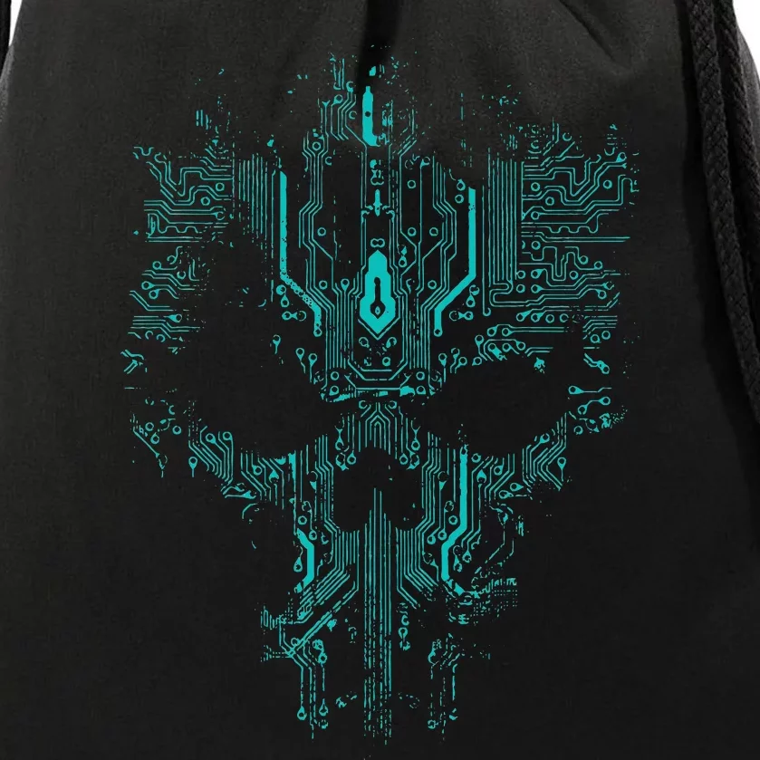 Circuit Skull Drawstring Bag