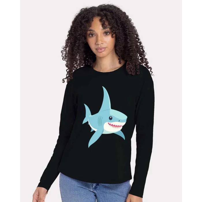 Cute Shark Womens Cotton Relaxed Long Sleeve T-Shirt