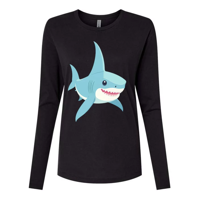 Cute Shark Womens Cotton Relaxed Long Sleeve T-Shirt