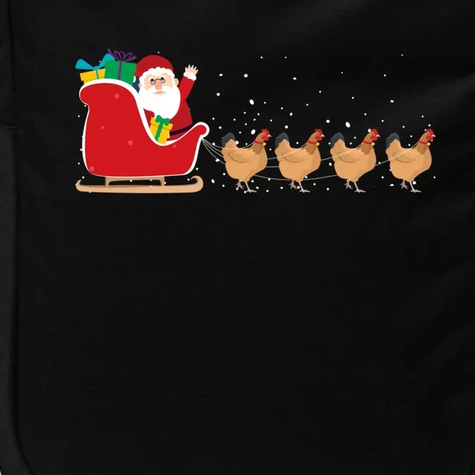 Chicken Santa Christmas Sleigh Funny Chicken Xmas Gift Impact Tech Backpack