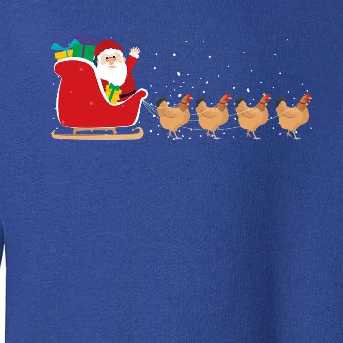 Chicken Santa Christmas Sleigh Funny Chicken Xmas Gift Toddler Sweatshirt