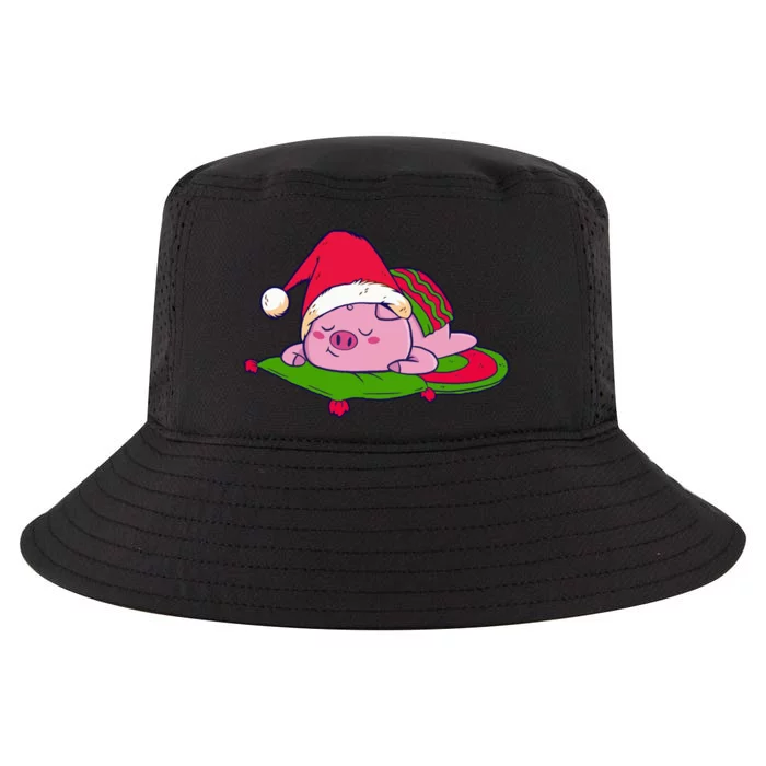 Cute Sleepy Christmas Pig Cool Comfort Performance Bucket Hat