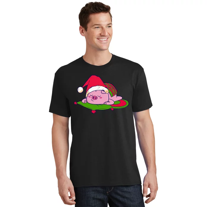 Cute Sleepy Christmas Pig T-Shirt