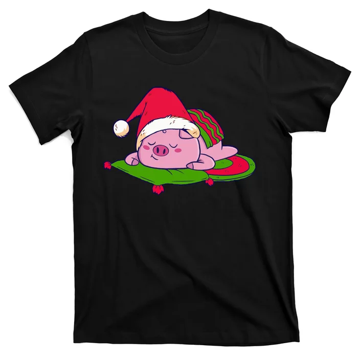 Cute Sleepy Christmas Pig T-Shirt