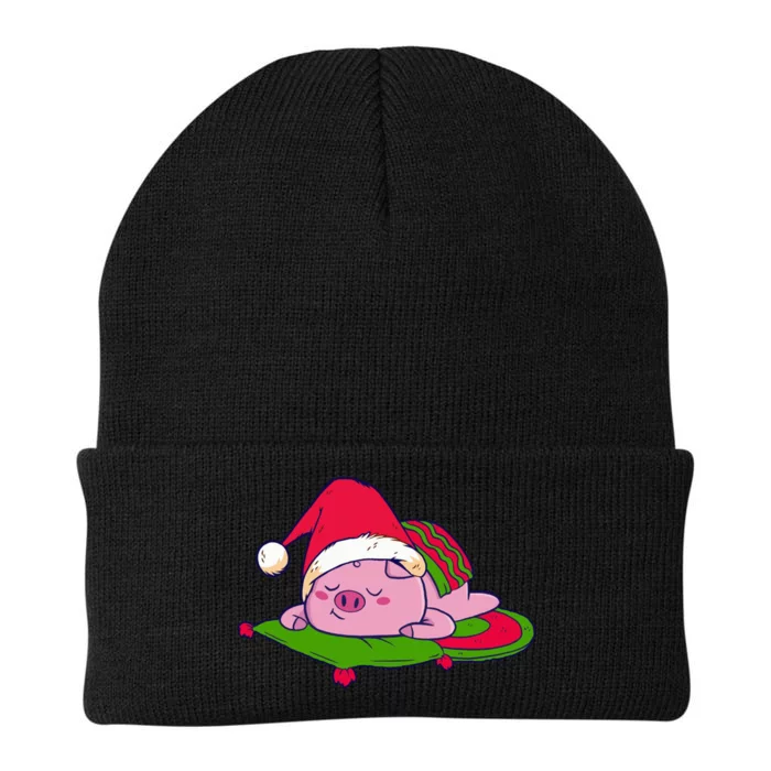 Cute Sleepy Christmas Pig Knit Cap Winter Beanie