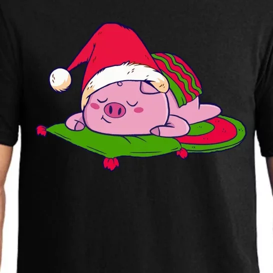 Cute Sleepy Christmas Pig Pajama Set