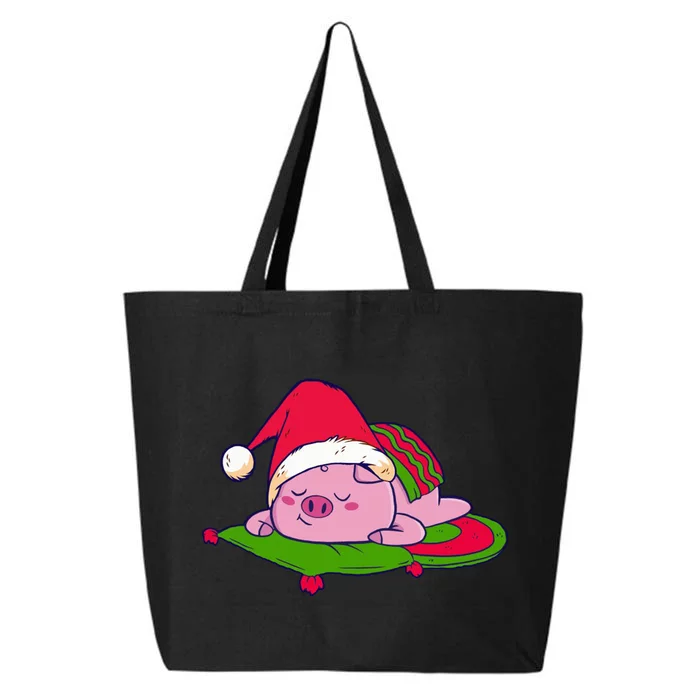 Cute Sleepy Christmas Pig 25L Jumbo Tote