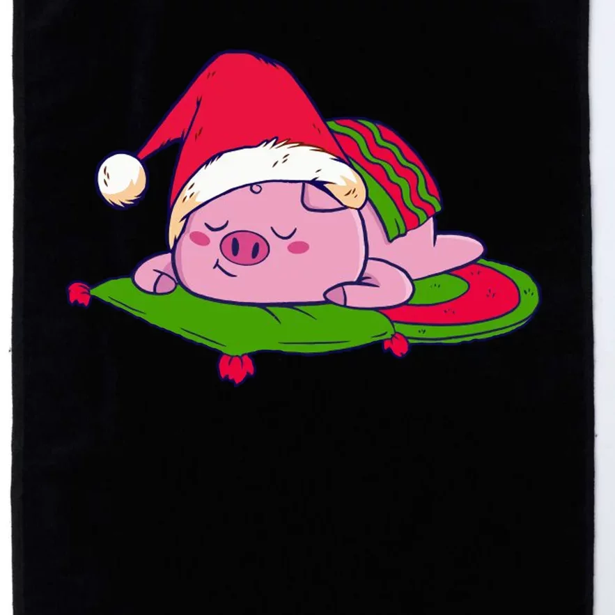 Cute Sleepy Christmas Pig Platinum Collection Golf Towel