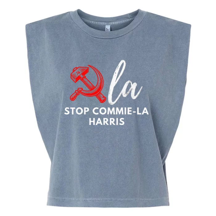 Commiela Stop Commiela Harris Stop Kamala Trump 2024 Garment-Dyed Women's Muscle Tee