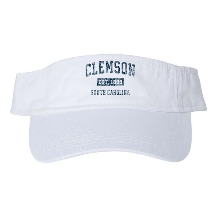 Clemson South Carolina SC Vintage Sports Design Navy Print Valucap Bio-Washed Visor