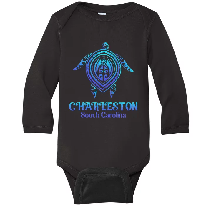 Charleston South Carolina Beach Charleston Sc Sea Turtle Baby Long Sleeve Bodysuit