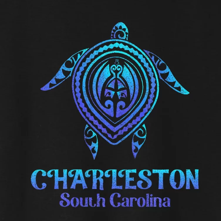 Charleston South Carolina Beach Charleston Sc Sea Turtle Women's Crop Top Tee