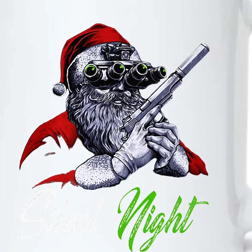 Christmas Santa Claus Guns Silent Night Santa Black Color Changing Mug