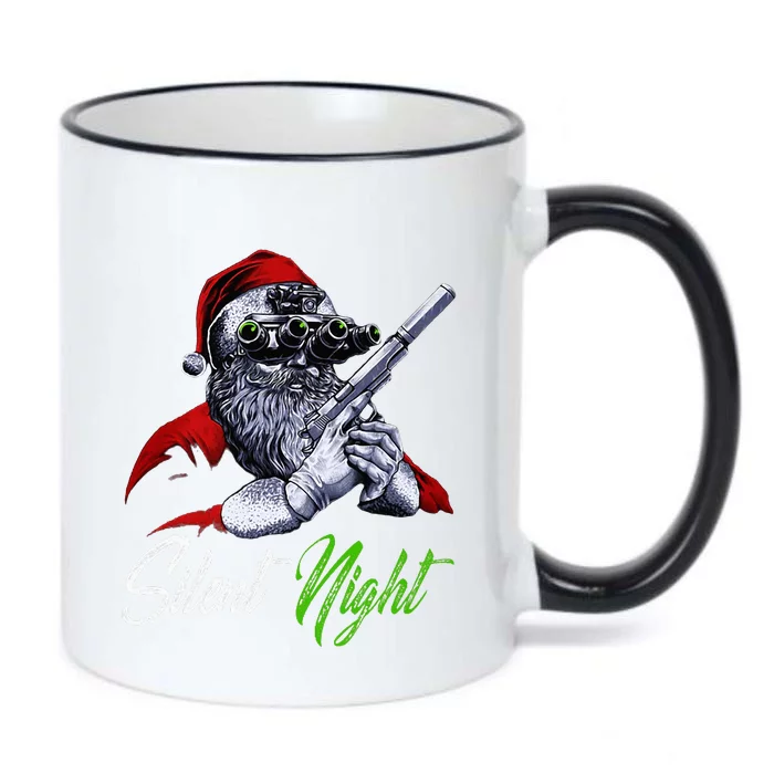 Christmas Santa Claus Guns Silent Night Santa Black Color Changing Mug