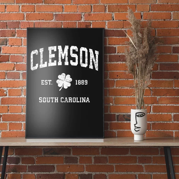 Clemson South Carolina Vintage Shamrock Sports Poster