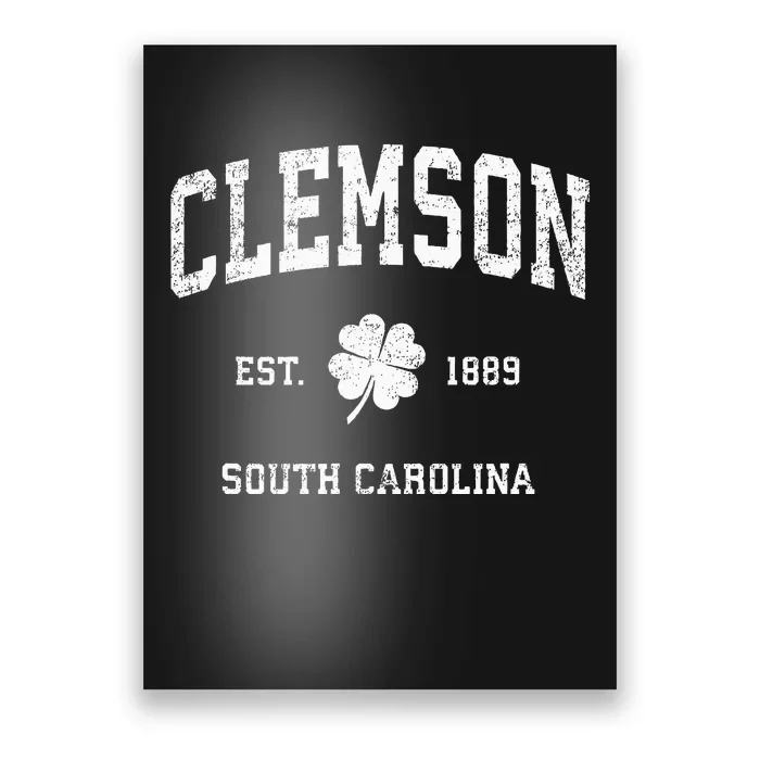 Clemson South Carolina Vintage Shamrock Sports Poster