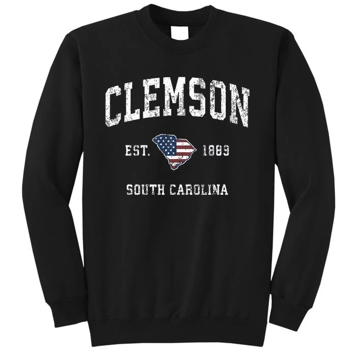 Clemson South Carolina Sc Vintage American Flag Sweatshirt