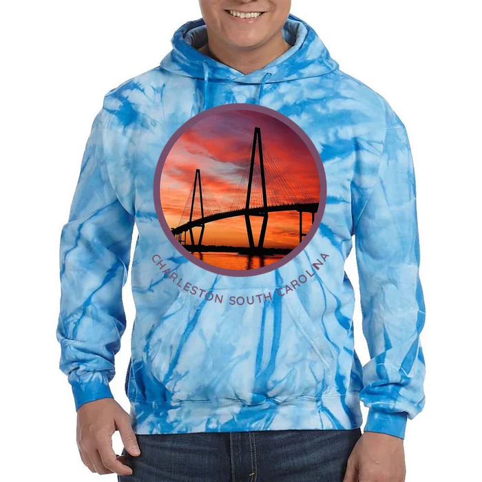 Charleston South Carolina Ravenel Bridge Tie Dye Hoodie