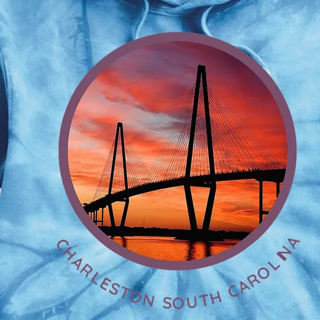 Charleston South Carolina Ravenel Bridge Tie Dye Hoodie