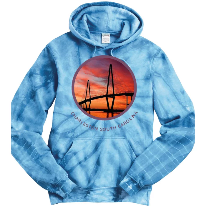 Charleston South Carolina Ravenel Bridge Tie Dye Hoodie