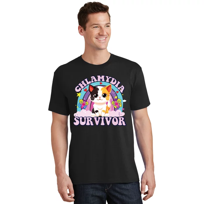 Chlamydia Survivor Cat Meme Funny T-Shirt