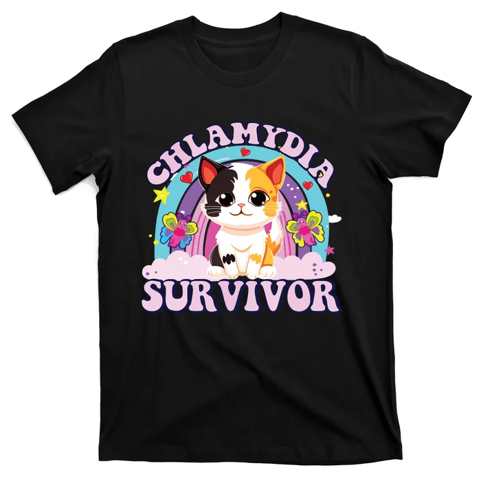 Chlamydia Survivor Cat Meme Funny T-Shirt