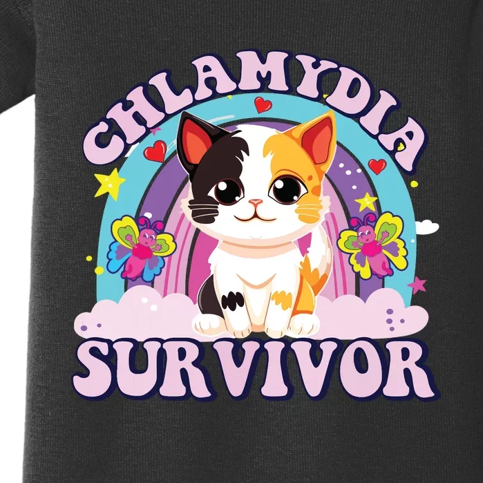 Chlamydia Survivor Cat Meme Funny Baby Bodysuit