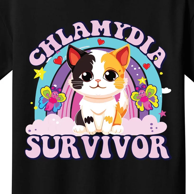 Chlamydia Survivor Cat Meme Funny Kids T-Shirt