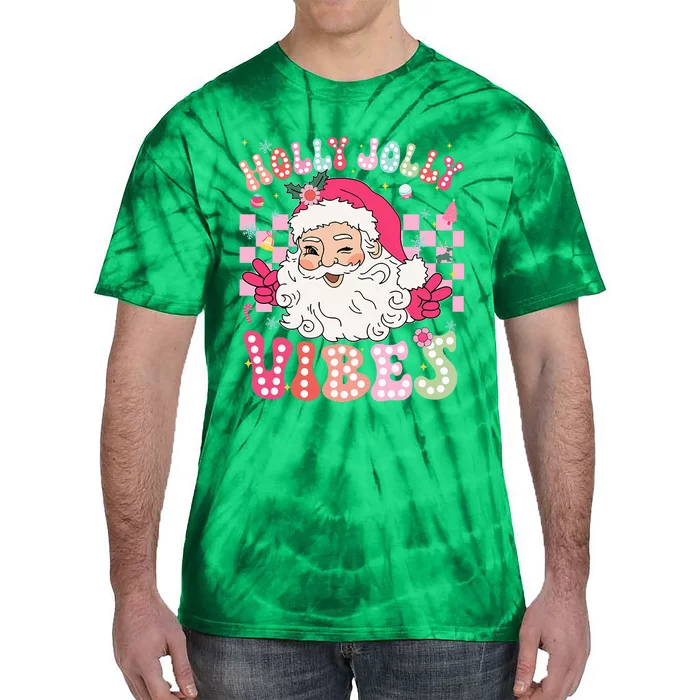 Cute Santa Claus Christmas Vibes Xmas Tie-Dye T-Shirt