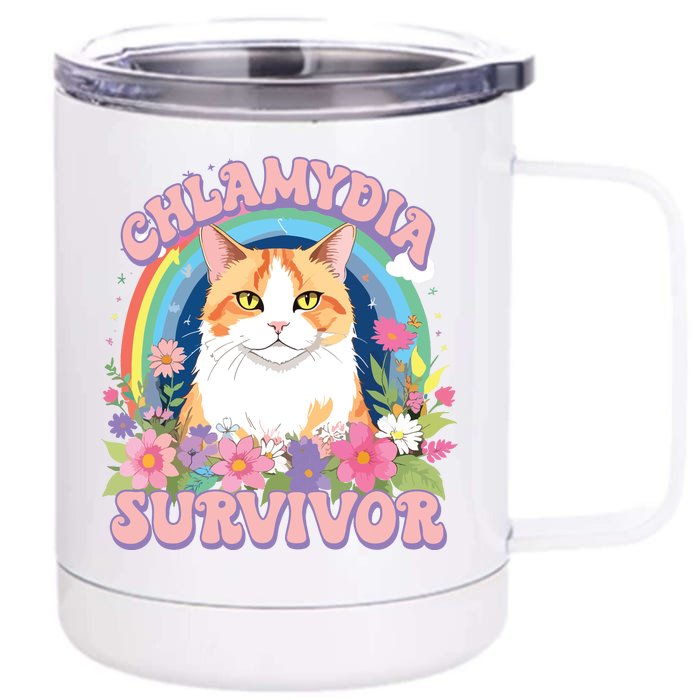 Chlamydia Survior Front & Back 12oz Stainless Steel Tumbler Cup