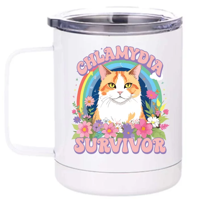 Chlamydia Survior Front & Back 12oz Stainless Steel Tumbler Cup