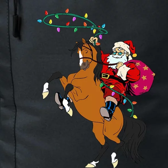 Cowboy Santa Claus Riding A Horse Christmas Cowboy Daily Commute Backpack