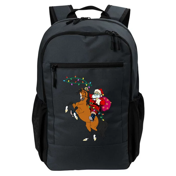 Cowboy Santa Claus Riding A Horse Christmas Cowboy Daily Commute Backpack