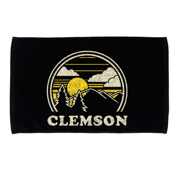 Clemson South Carolina Vintage Hiking Mountains Microfiber Hand Towel