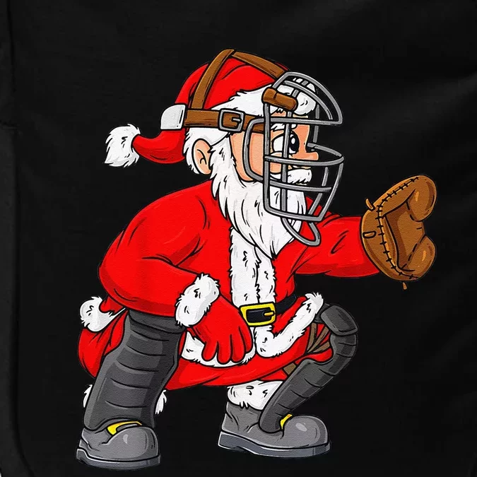 Christmas Santa Claus Baseball Catcher Xmas Impact Tech Backpack