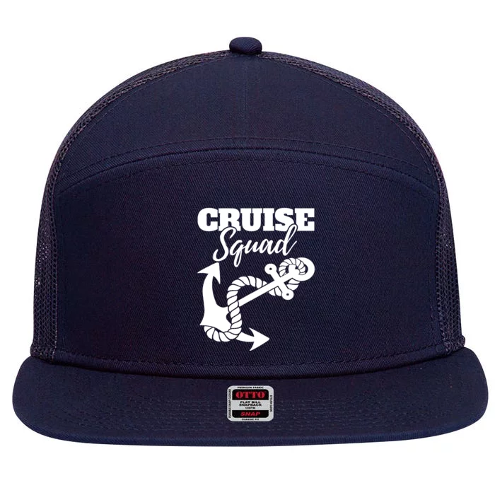 Cruise Squad Cruise Ship For Family Friends 7 Panel Mesh Trucker Snapback Hat