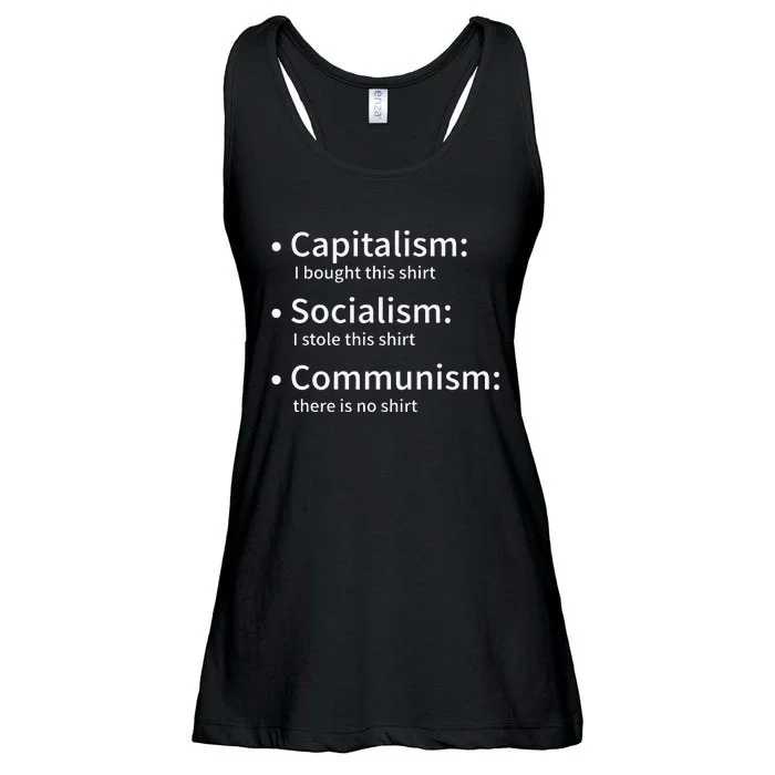 Capitalism Socialism Communism Libertarian Economics Freedom Ladies Essential Flowy Tank